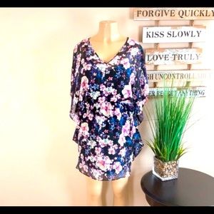 Express Floral Chiffon Dress Medium